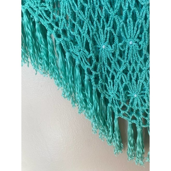 Vintage Y2K Crochet Knitted Boho Swimsuit Cover Up Sarong - Picture 7 of 8